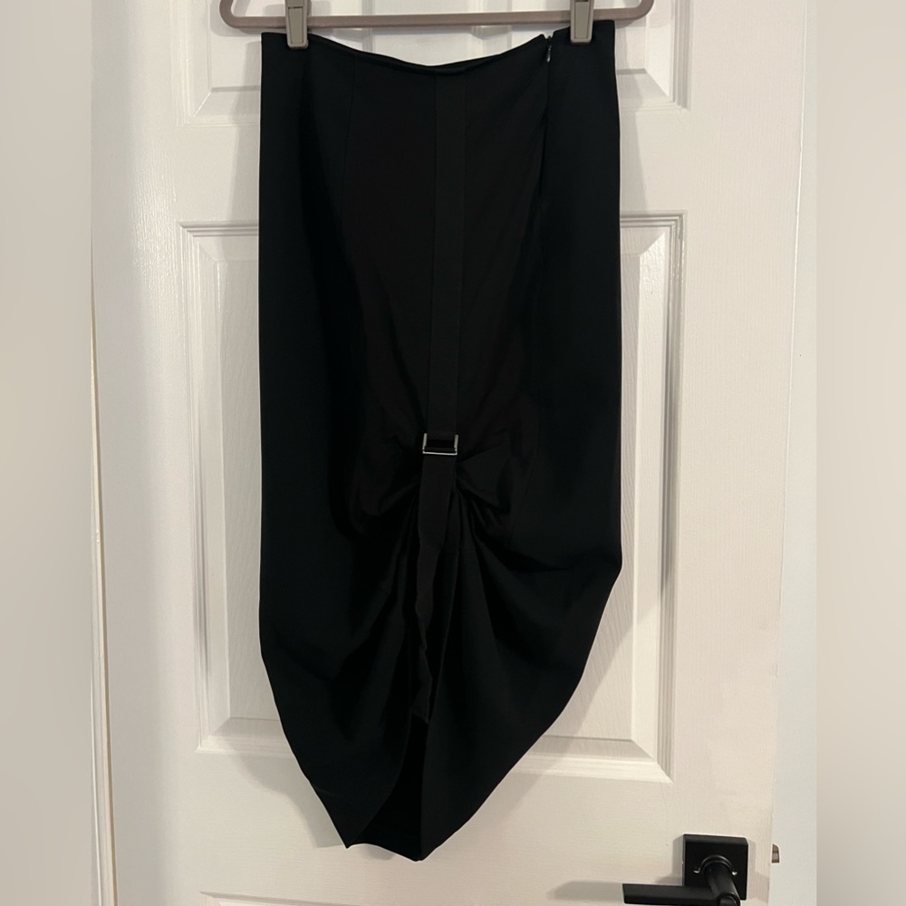 S Max Mara Black asymmetrical Skirt size M 
With buckle tie to adjust length